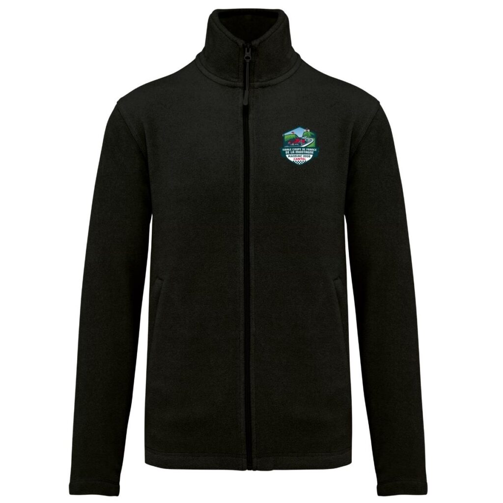 Veste micropolaire zippée homme - noir -personnalisable