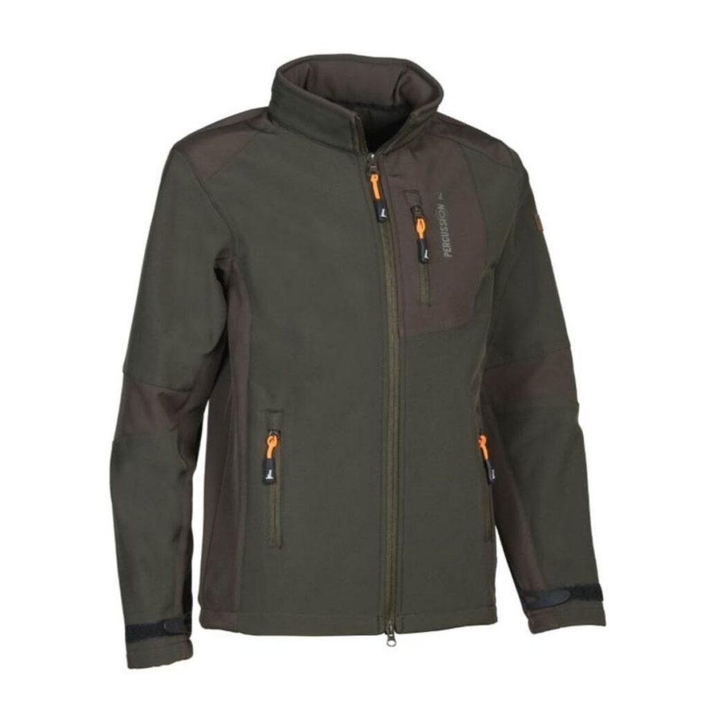 Blouson Softshell Enfant kaki - Style chasse