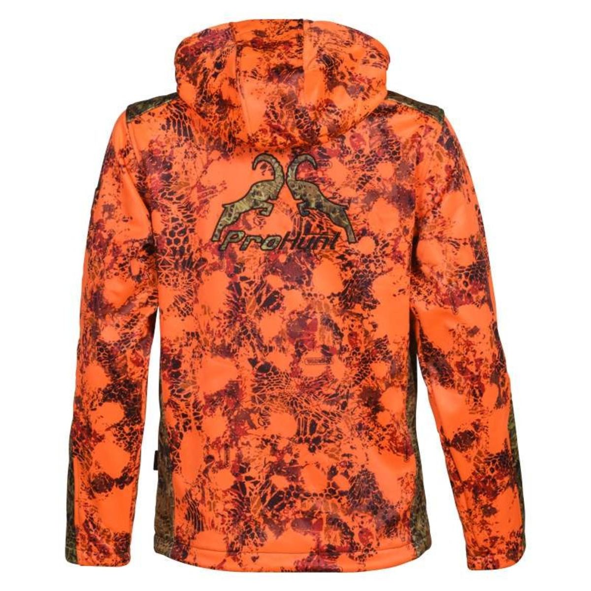Blouson chasse Zippé Wolf bicolore fluo orange - dos