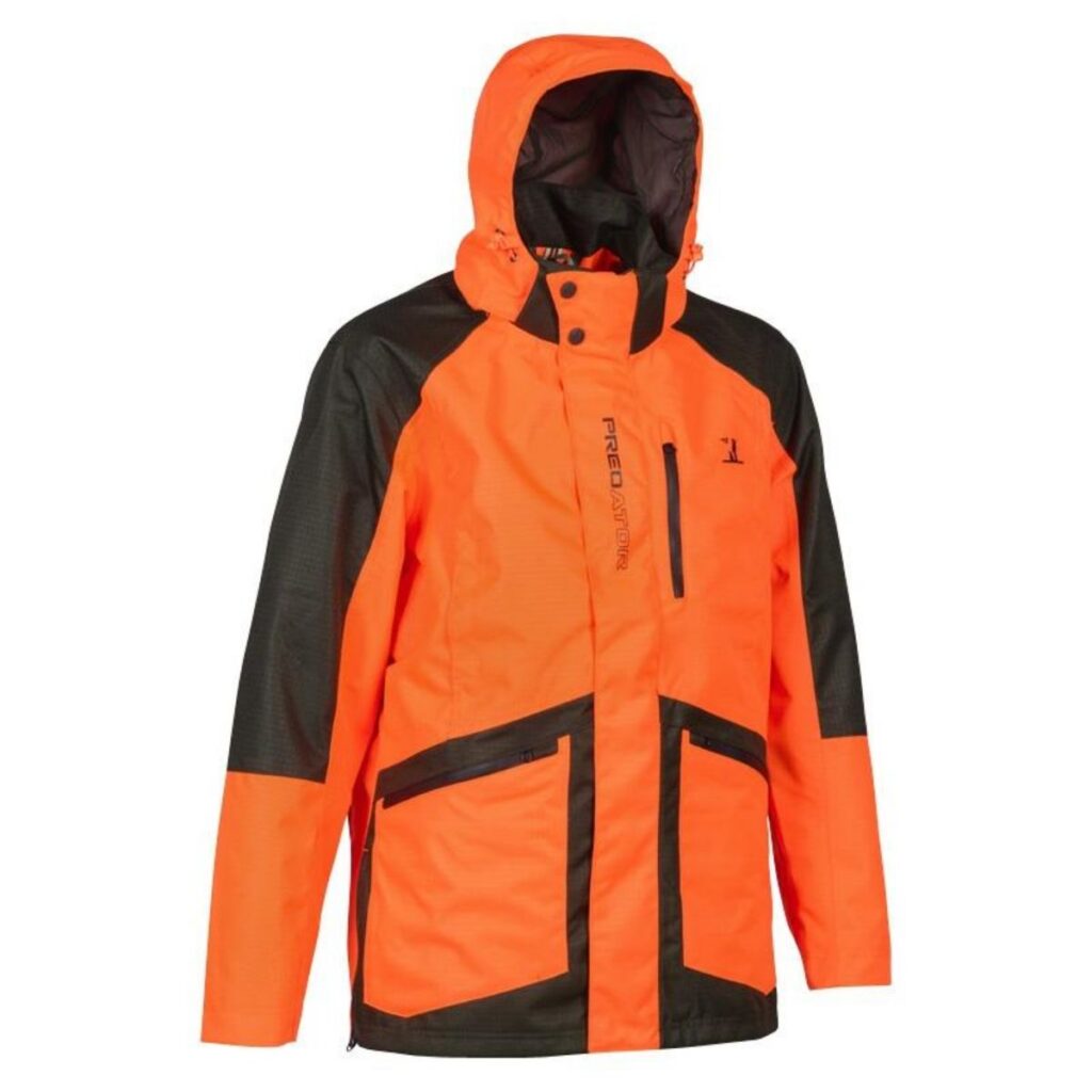 Veste Prédateur Evo Orange et Noire – Imperméable et Personnalisable - Face